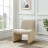 Modern Upholstered Comfy Accent Chair in Beige