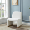 Modern Upholstered Comfy Accent Chair in White