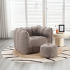 Modern Comfy Bean Bag Chair with High Resilient Foam & Footstool - Coffee