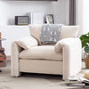 Modern Cream Chenille comfy Lounge Chair