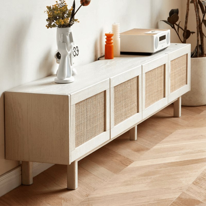 Modern Floating Rattan Media Console