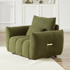 40" Modern Green Comfy Accent Chair in Teddy Fabric & One Pillow