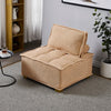 Modern Khaki Teddy Comfy Chair with Removable Back Cushion & Gold Legs