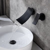 Modern Matte Black Wall Mounted Waterfall Bathroom Faucet