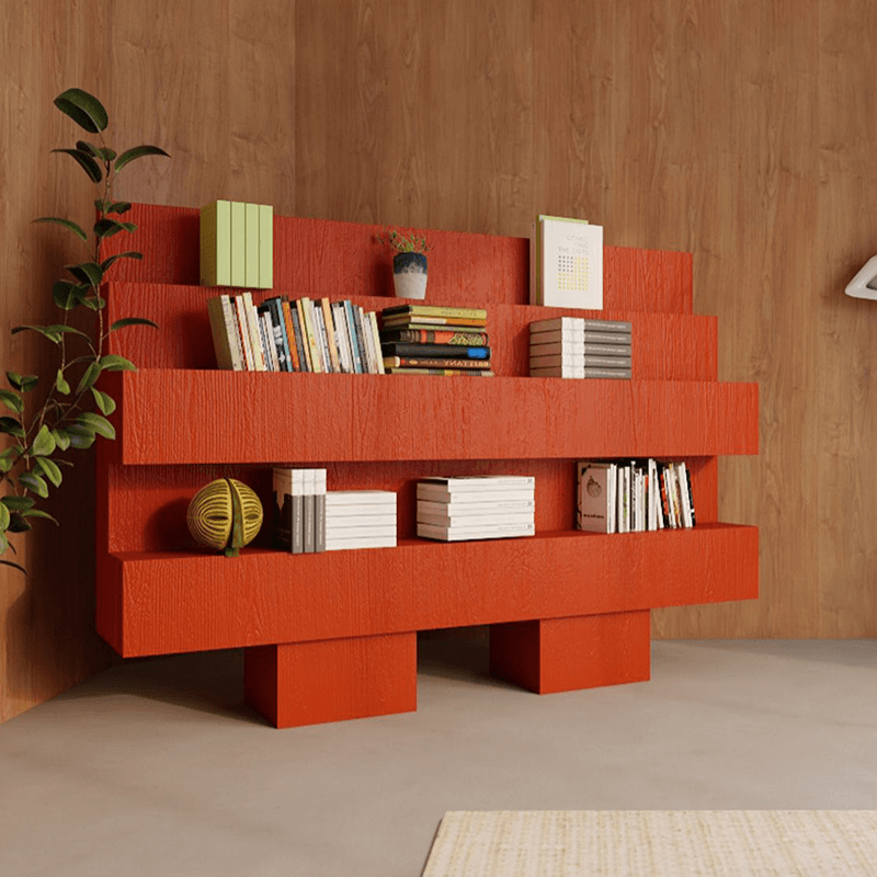 Stylish Modern Minimalist Red Bookcase for Home Décor – CharmyDecor