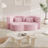 Modern Pink Loveseat Sleeper Sofa Bed with Toss Pillows