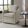 Modern Upholstered Comfy Accent Chair with 360° Swivel Base - Grey