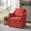 Modern Upholstered Comfy Accent Chair with 360° Swivel Base - Orange