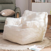 Modern Velvet Comfy Lounge Chair with Armrests and Backrests - Ivory White