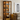 Modern Walnut Glass Display Cabinet with 5 Shelves