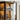 Walnut Glass bar Cabinet with Shelves