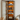 Modern Walnut Glass Display Cabinet with 5 Shelves