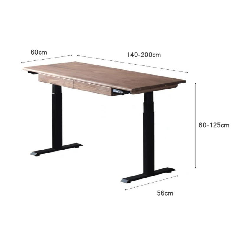 Height Adjustable Electric Desk - Modern Walnut Finish – CharmyDecor