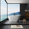 60" Modern Acrylic Oval Freestanding Bathtub with Brushed Nickel Overflow and Drain