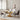 Modern White Rectangular Sintered-stone Dining Table Set with X-shaped Gold Carbon Steel Base - 4 Chairs & 1 Table