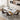 Modern White Rectangular Sintered-stone Dining Table Set with X-shaped Gold Carbon Steel Base - 6 Chairs & 1 Table