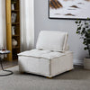 Modern White Teddy Comfy Chair with Removable Back Cushion & Gold Legs