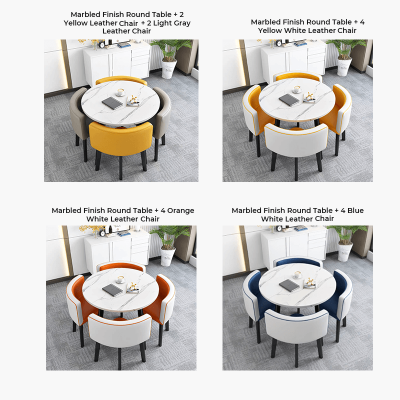 Round dining table with nesting chairs deals