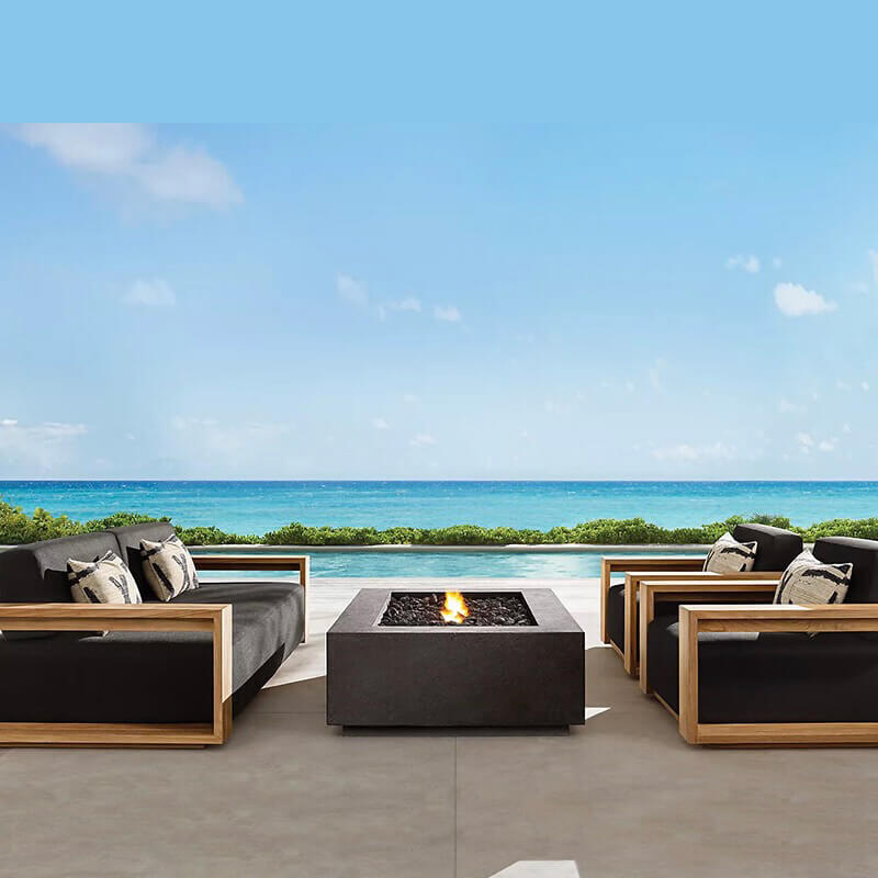 Teak Wood Nordic Patio Set Outdoor Furniture Ensemble CharmyDecor