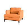 Modern Orange Top Grain Leather Comfy Accent Chair