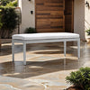 Modern Aluminum Outdoor Bench with Cushion & Tapered Feet in Gray Finish