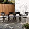 Ember Black Outdoor Dining Chair with Sunbrella Fabric Cushions & Tapered Feet - Set of 4