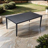 Ember Black Outdoor Dining Table with Umbrella Hole, Tapered Feet & Adjustable Feet Pad