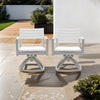 Gray Outdoor Swivel Chair with Sunbrella Fabric Cushions & Swivel Rock Base - Set of 2