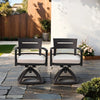 Ember Black Outdoor Swivel Chair with Sunbrella Fabric Cushions & Swivel Rock Base - Set of 2