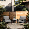 Ember Black Patio Conversation Set with 2 Club Chairs, 1 End Table & Sunbrella Fabric Cushion - Set of 3