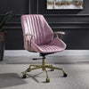 Premium Pink Leather Office Chair with Swivel Base & Adjustable Height