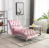 Pink Velvet Comfy Chaise Lounge Chair with Acrylic Feet