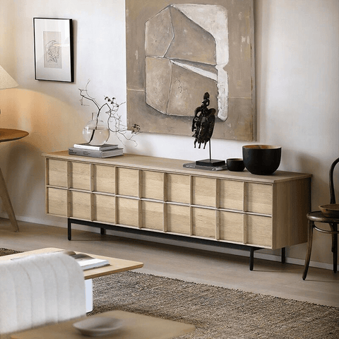 Quartetto Oakwood TV Stand with 6 Drawers