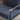 Black metal frame and blue chair 