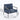 A dimension image of our Retro Blue Chenille Extra Soft-padded Armchair with Black Metal Frame