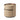 Round Nightstand Image. The leather nightstand with 2 drawers in warm ash grey color
