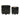 Shiny Black Ceramic 2-Set Textured Plant Stand - 6/8"