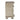 Marble Top Nightstand Image. Side view of the wide nightstand in silver finish with 3 Drawers