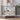 Silver and Grey Entryway Storage Cabinet with Mirror Trim and M Shape Design