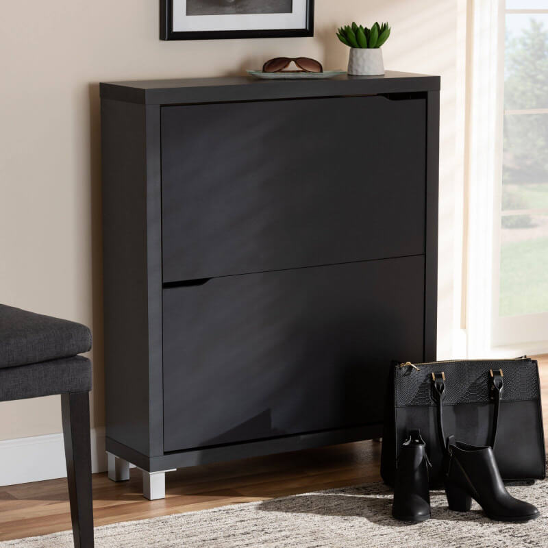 Dark Brown Modern Shoe Cabinet