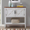 Small Buffet Cabinet in Antique White with Bottom Shelf & Tall Legs