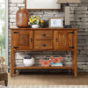 Small Buffet Cabinet in Brown with Tall Legs, 2 Drawers & Bottom Shelf - Height 33"