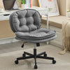 Modern Smoke Grey Comfy Office Chair with Rolling Swivel Wheels