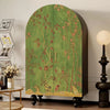 Solid Wood Arched Armoire Cabinet with Whimsical Woodland Art Doors & Shelves