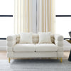 Streamline Modern 2-Seater Cloud Couch in Ivory with 2 Pillows