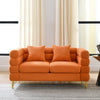 Streamline Modern 2-Seater Cloud Couch in Orange with 2 Pillows