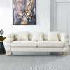 Streamline Modern 3-Seater Cloud Couch in Ivory with 3 Pillows