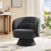 360 Degree Swivel Sherpa Comfy Accent Chair with Toss Pillows - Dark Gray