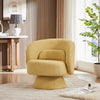 360 Degree Swivel Sherpa Comfy Accent Chair with Toss Pillows - Yellow