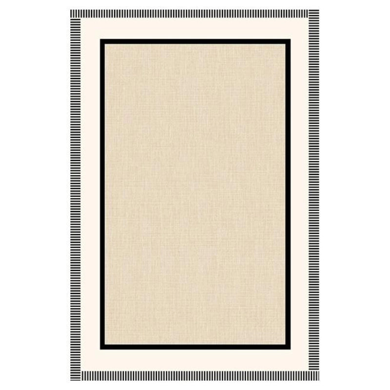 Elegant Triple Border Black & White Rug for Modern Homes – CharmyDecor